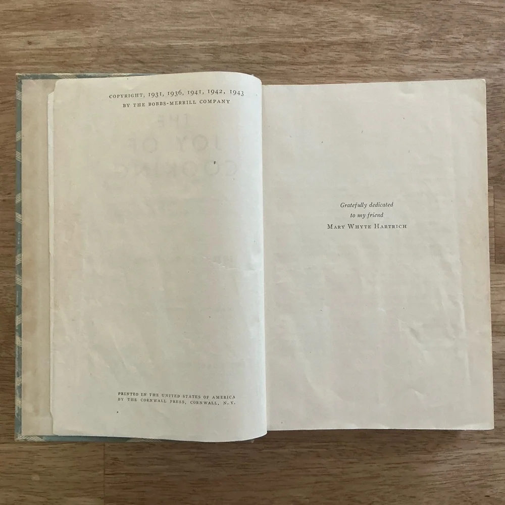 THE JOY OF COOKING IRMA ROMBAUER WWII EDITION 1943